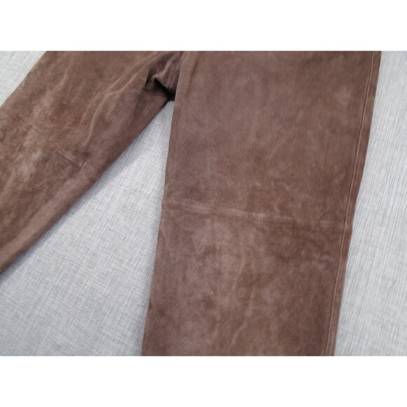 MARGARET GODFREY Suede Style 100% Leather Pants Women's 32" Waist Brown Western - Picture 9 of 16